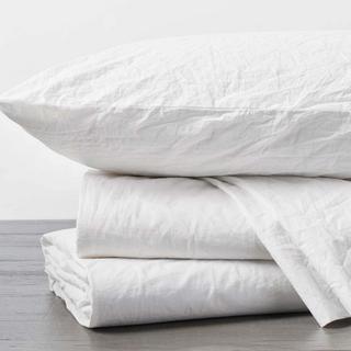 Organic Crinkled Percale 4-Piece Sheet Set