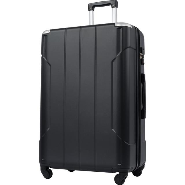 Merax Hardside Spinner Luggage with TSA Lock Expandable Lightweight Suitcase 20inch 24inch 28 inch Available (Black, 24-Checking in)