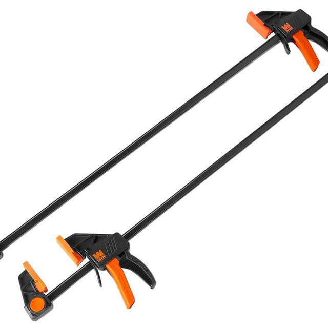 WEN 24-Inch Heavy Duty Steel Bar Clamps and Spreaders with 2.3-Inch Throat, Two Pack (CLR242)
