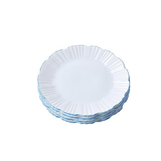 Ruffle Edge 9" Everything Plate Blue, Set of 4