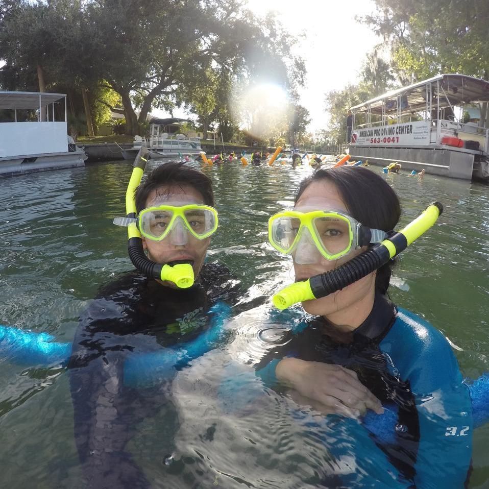 Swimming with the Manatees. It was 40 degrees!