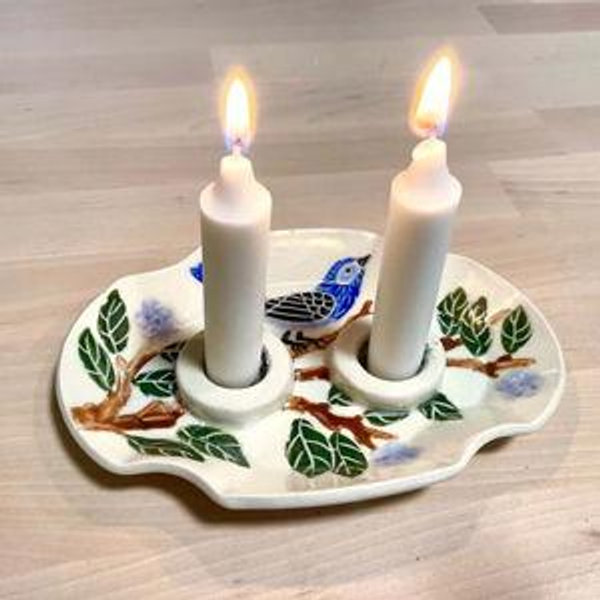 Shabbat Candlesticks Dish