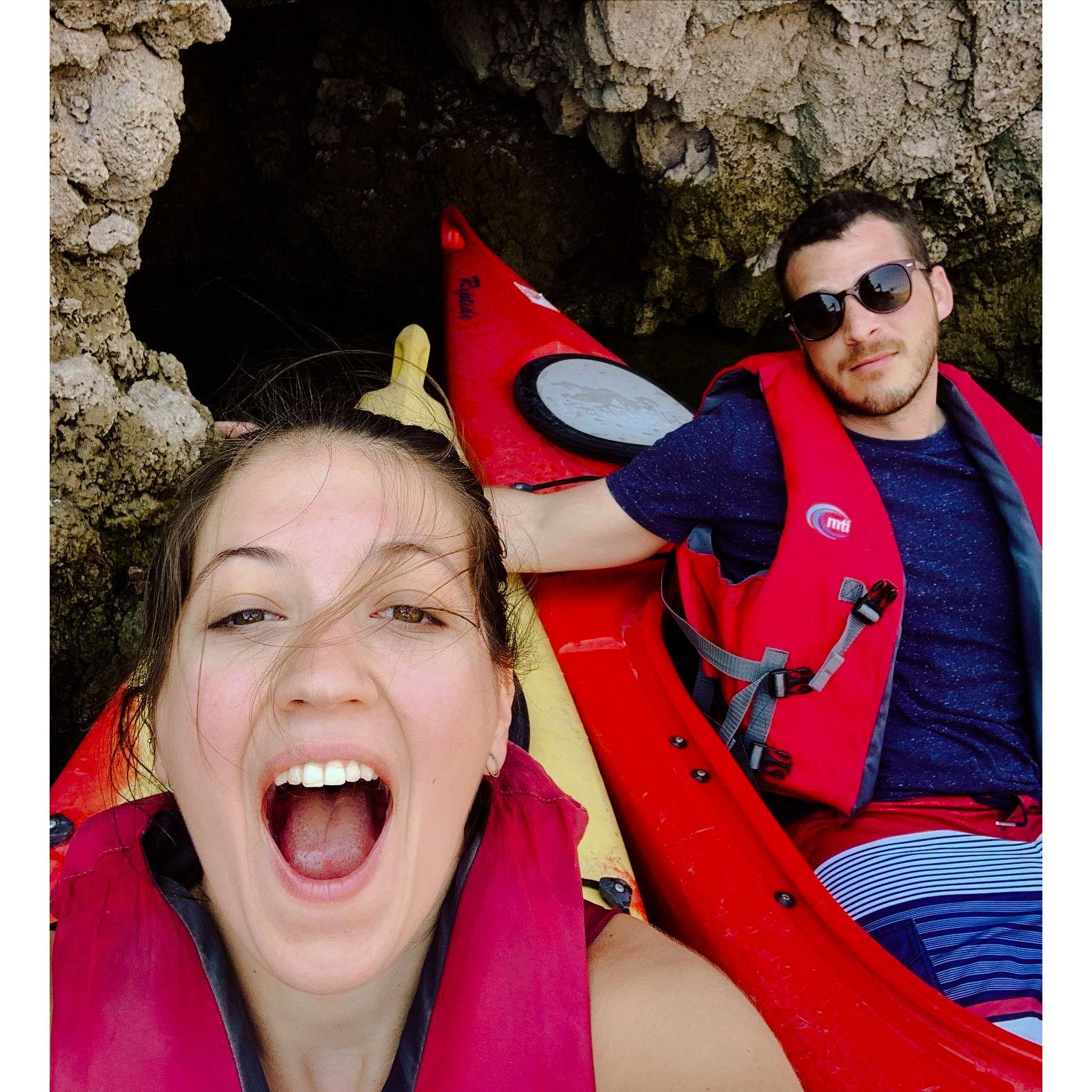 Kayaking in the Colorado River- Willow Beach. Naturally, stuck in the cave!