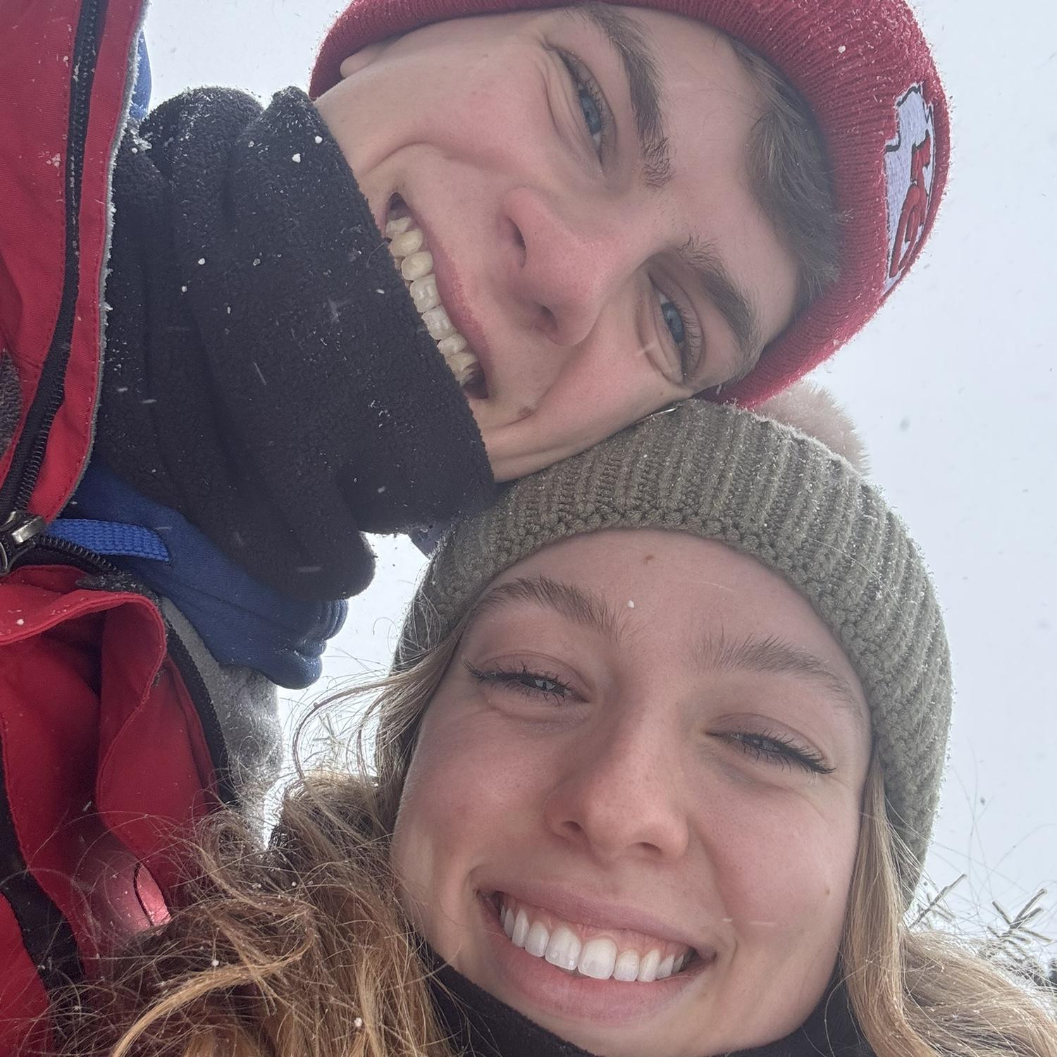 Ian and Hayley enjoyed a fun snow day their last day together before Ian left for his Teenpact internship in January 2025.