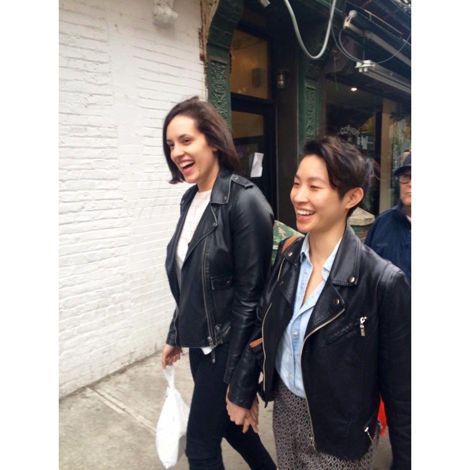 Matching leather jackets in SOHO, 2018