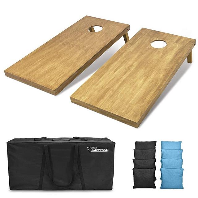 GoSports 4feet x 2feet Regulation Size Wooden Cornhole Boards Set - Includes Carrying Case and Over 100 Optional Bean Bag Colors