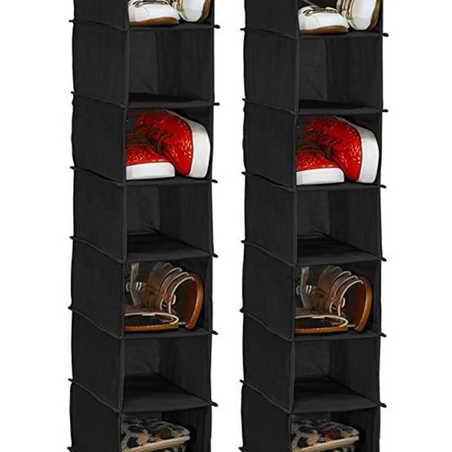 2 Pack - Simple Houseware 10 Shelves Hanging Organizer, Black
