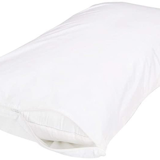 Amazon Basics 100% Cotton Hypoallergenic Pillow Protector Case - King, White
