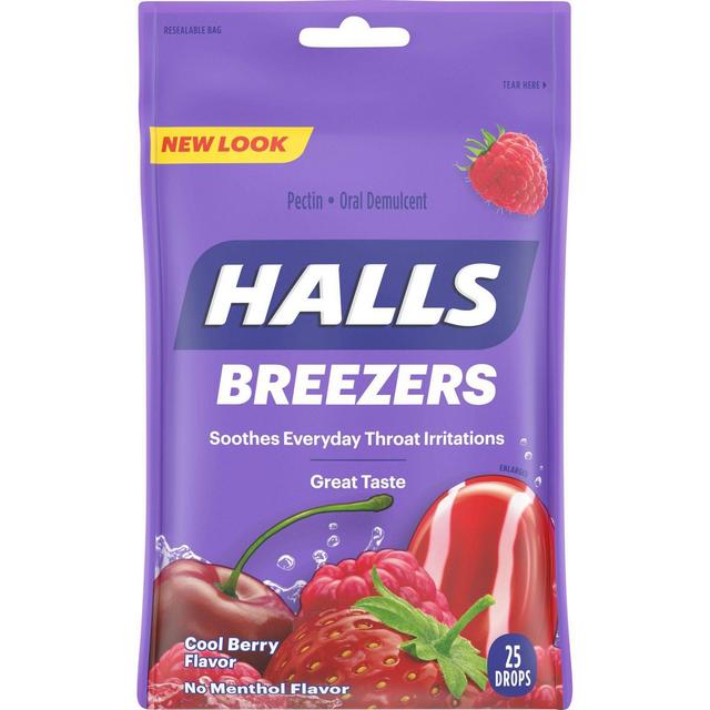 Halls Breezers Throat Drops - Cool Berry - 25ct