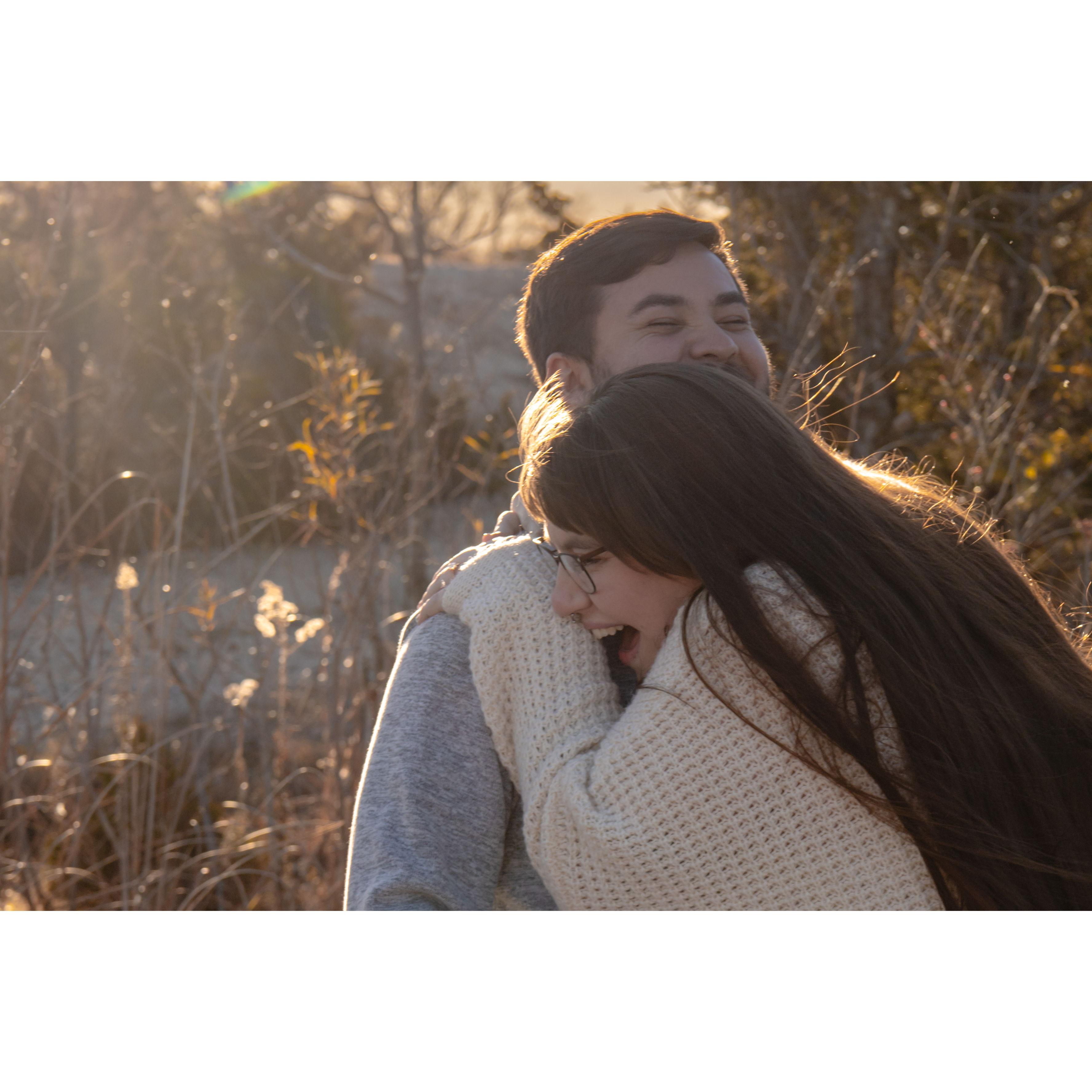 A blooper from our engagement session.