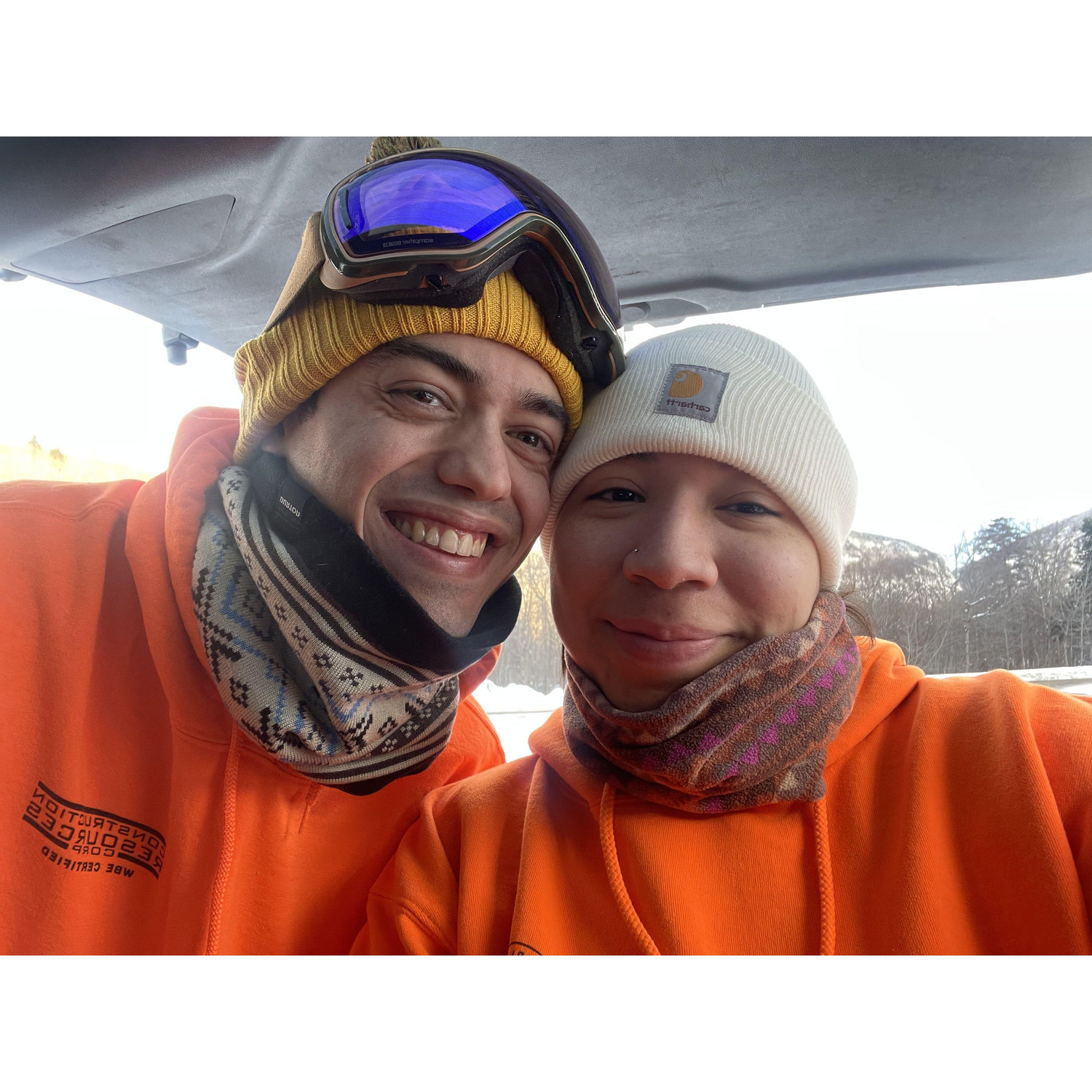 Our first time at Stowe! (Danny convinced Nahomy to wear matching sweaters so he could see the bright orange)