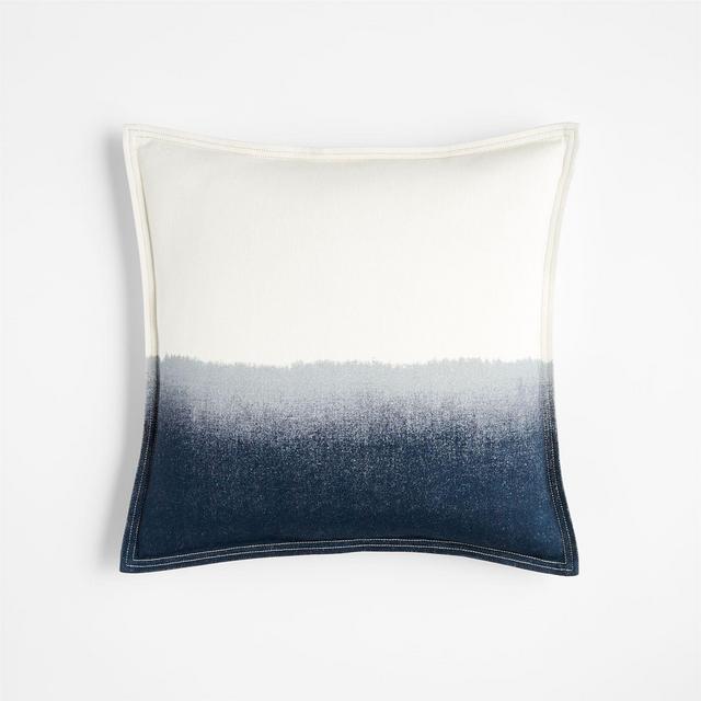 Tulare 18" Dip-Dyed Blue Pillow Cover with Feather-Down Insert