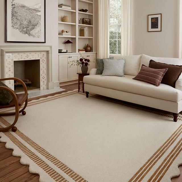 Loloi Chris Loves Julia Scottie Collection SCO-01 Ivory/Rust 7'-9" x 9'-9", .87" Pile Height, Area Rug