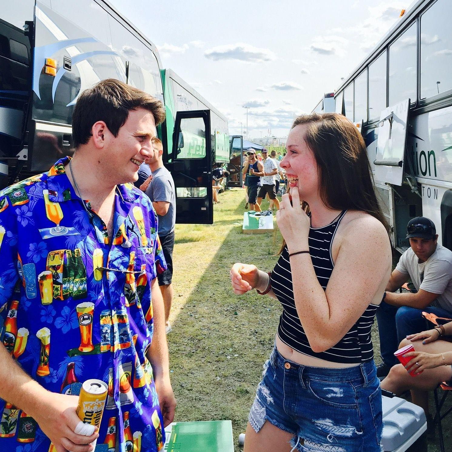 Mol and Kev pregaming their first concert together at Gillete Stadium!