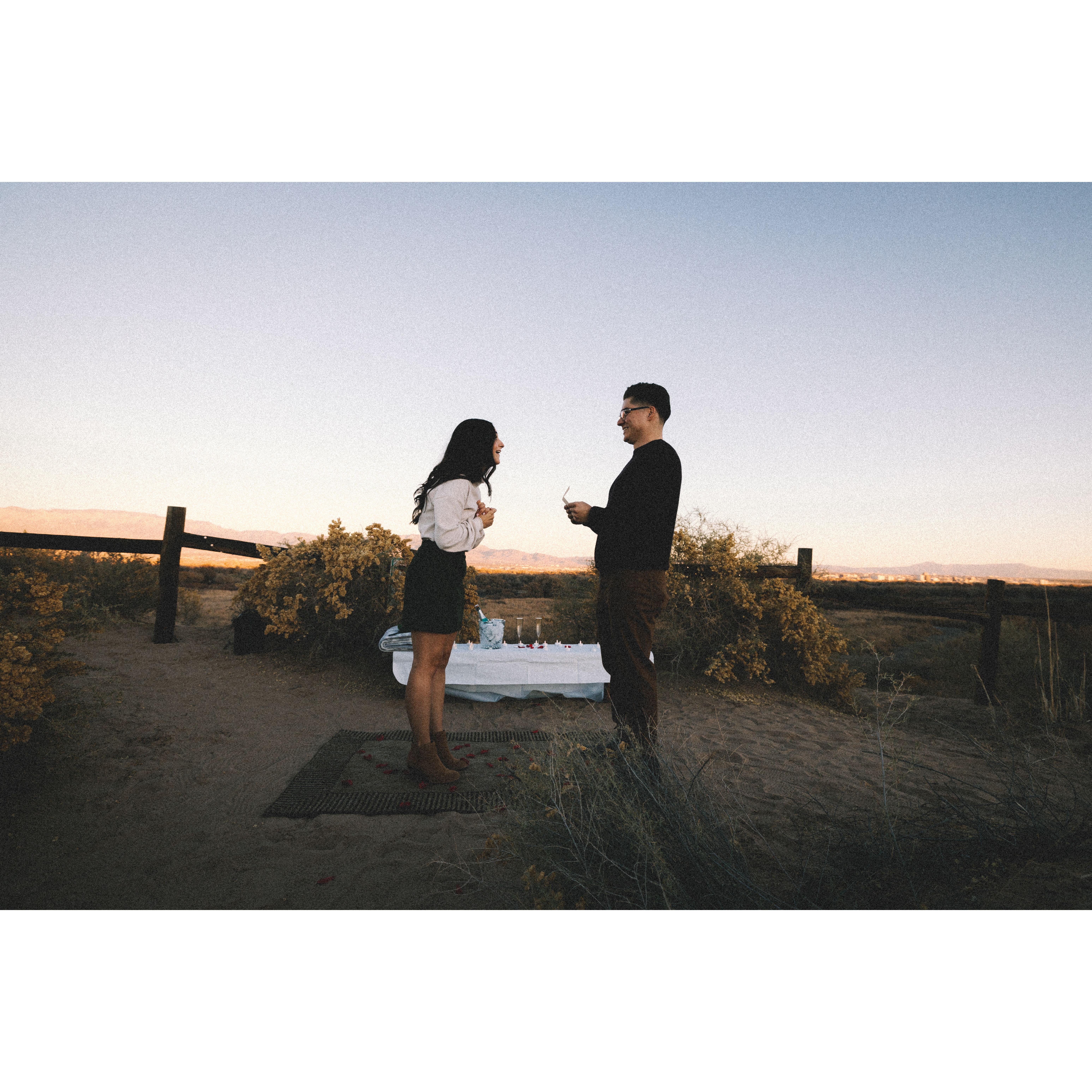 Brian wrote me a beautiful letter right before he proposed! I am so glad he did, because I was so excited that I don't remember anything he said. 