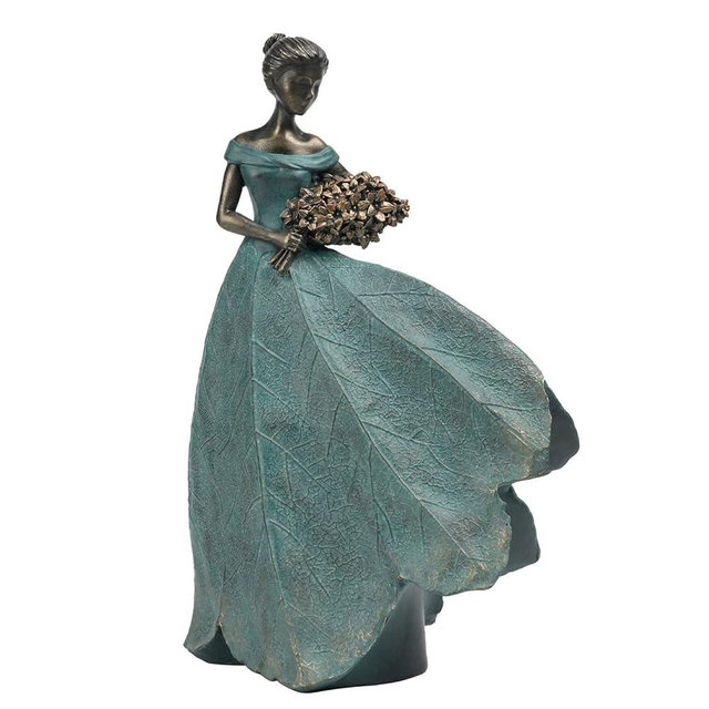 Guichifun Fairy Statue Collection Home Decoration - Leaf Angel Girls Resin Home Garden Patio Decor Memorial Gift for Mom Outside or Inside Outdoor Yard Decorations Figurines 7.5 x 4.5 x 11.5 Inch