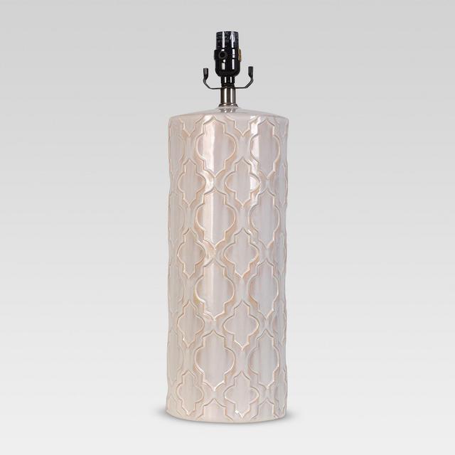 Lattice Ceramic Large Lamp Base Cream - Threshold™