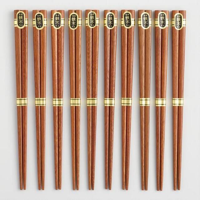 10-Pack Brown Ironwood Chopsticks, Set of 2