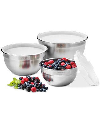 Stainless Steel Mixing Bowls with Lids, Set of 3
