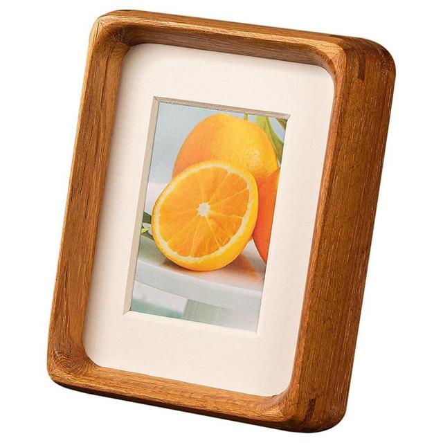 Youncewooder 3x4 Picture Frame with 2x3 Mat - Solid Teak Wood small Cute Frame, Wall & Tabletop Display for Family Photos & Wedding Décor (3x4,Teak)