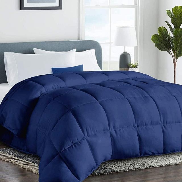 COHOME King 2100 Series Down Alternative Comforter - Quilted Duvet Insert with Corner Tabs All-Season - Soft Luxury Hotel Comforter - Reversible - Machine Washable - Navy Blue