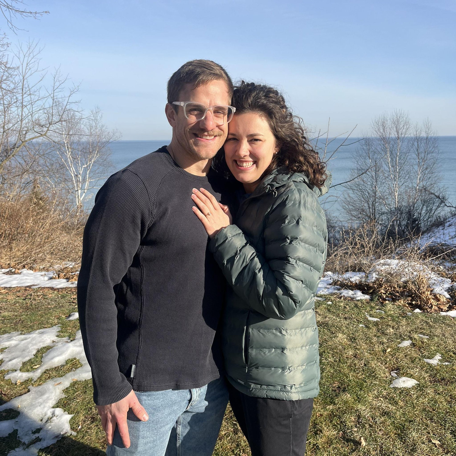 Ben proposed on December 23rd while we were on a walk at Grant Park. He had been throwing Jordan off the trail, so she was not expecting it at all!