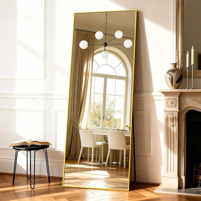 Simple Deluxe Full Length Mirror, 71"x26"Large Floor Mirrors, for Wall Door Bedroom Bathroom Living Room (Gold)