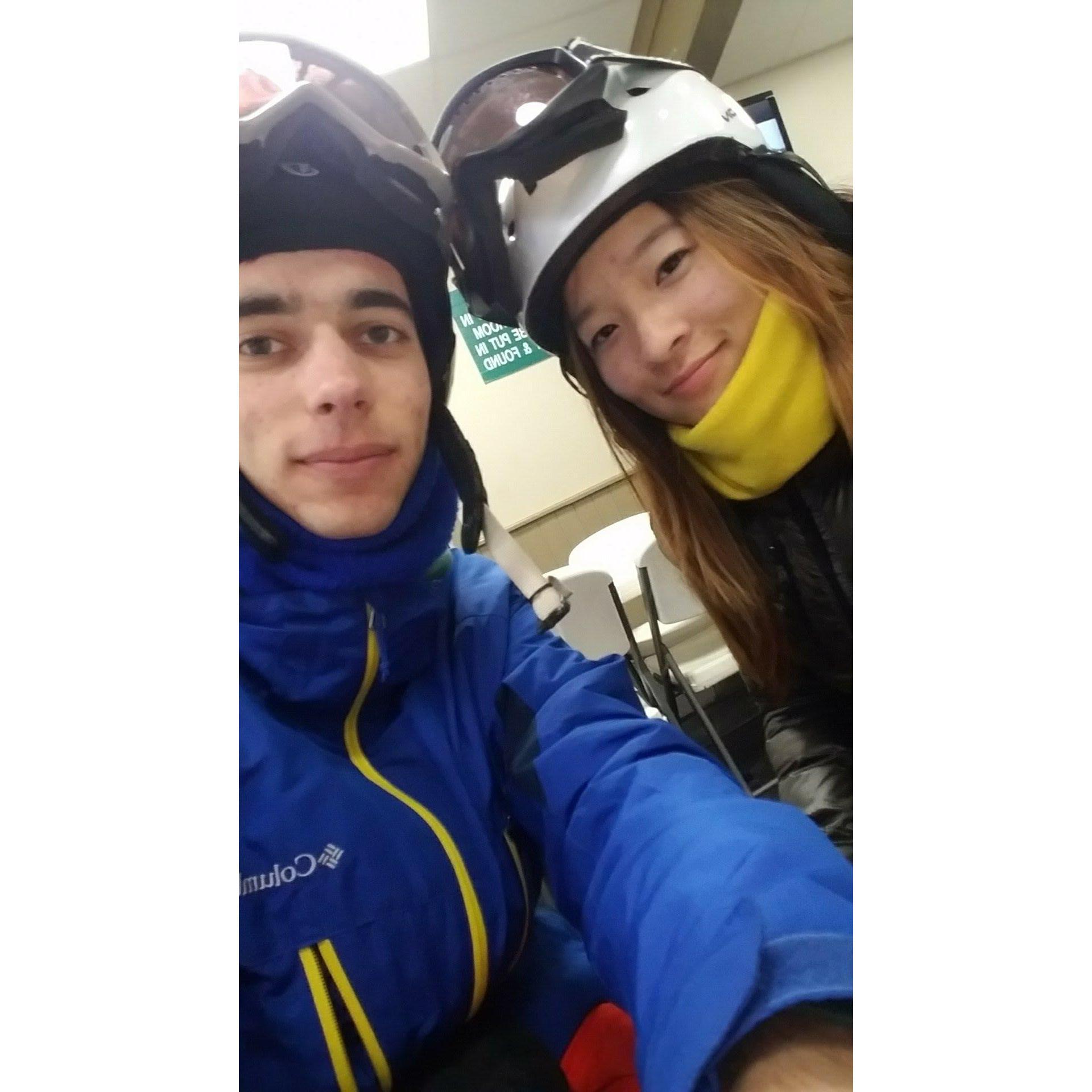 2/2/18 - Skiing together in St. Louis at Hidden Valley