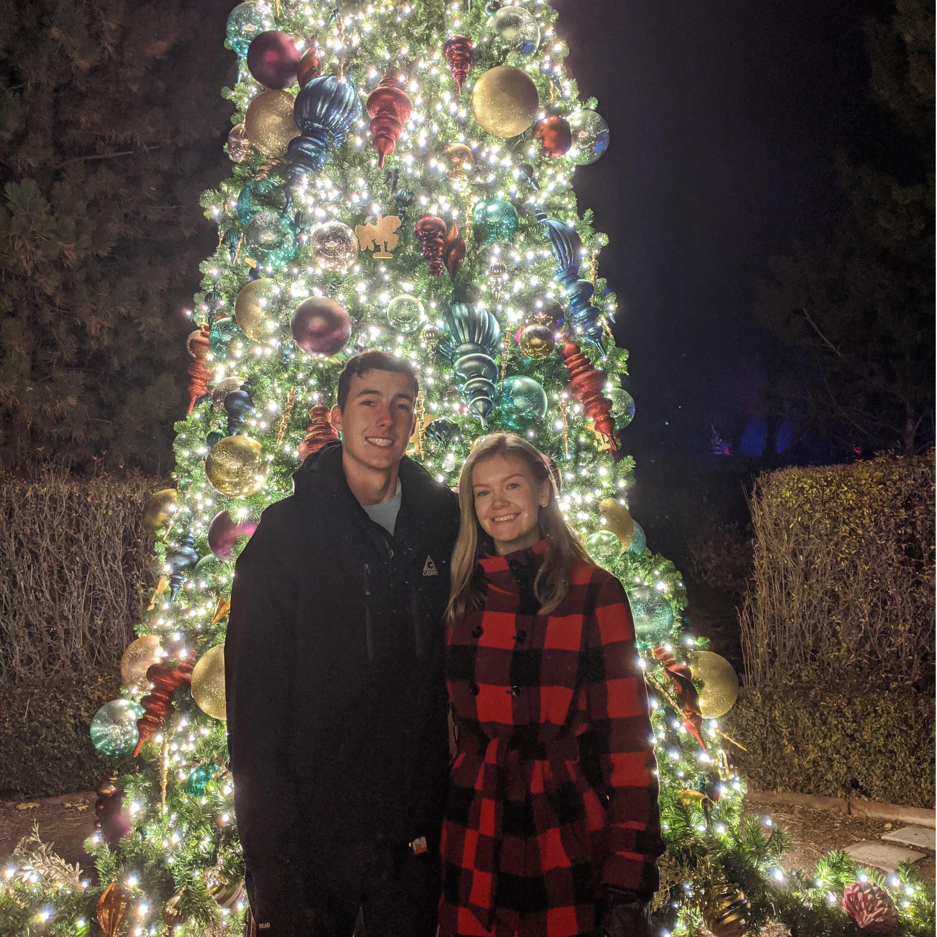 This is us seeing the lights at Thanksgiving point during Christmastime. It's one of our most favorite dates of all time.