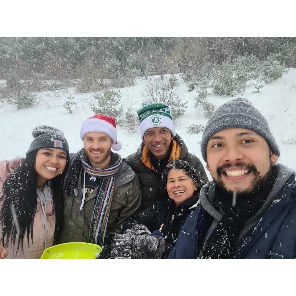 Lu's family visited in the winter :)