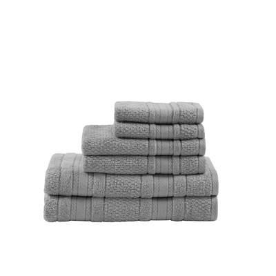 Roman Super Soft 6pc Cotton Bath Towel Set Silver (27x52")