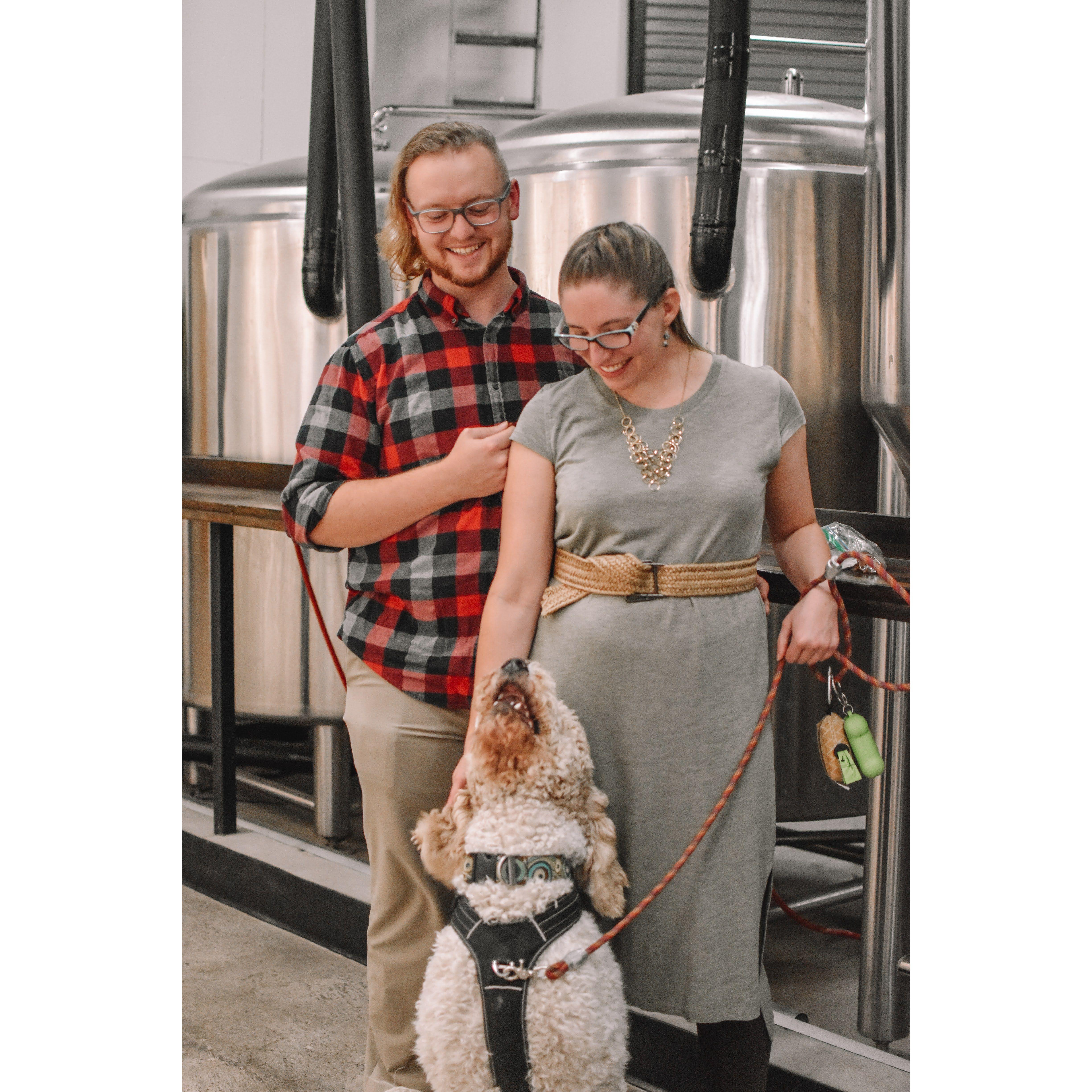 Pictures with Whiskey at a local brewery in Colorado