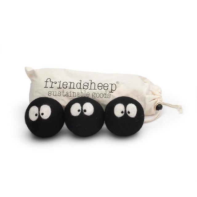 Wool Dryer Balls by Friendsheep 3 Pack XL Organic Premium Reusable Cruelty Free Handmade Fair Trade No Lint Fabric Softener Laundry Soot Sprites Trio