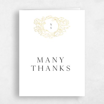 White Wedding Thank You - Briar Portrait Foil