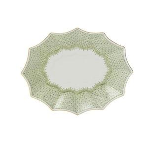 Apple Green Lace Fluted Tray, Med. by Mottahedeh