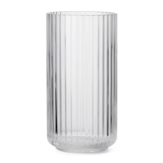 Lyngby Vase Mouth Blown Glass, Clear Glass, 8.1 " x 4.1"