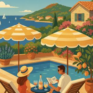 Lunch Poolside in Aix-En-Provence