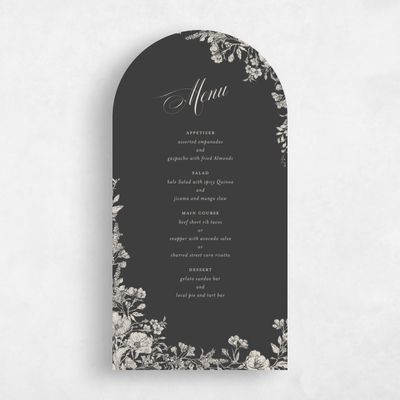 Grey Arch Wedding Menu - Heloise