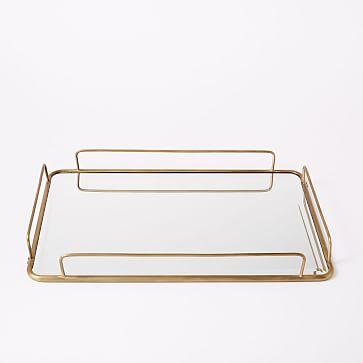 Fishs Eddy Gilded Cafe Mirror Tray - Brass