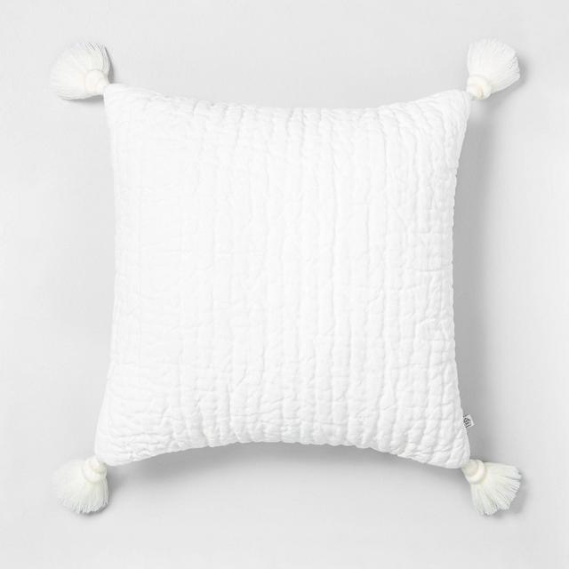 18x18 Tassel Pillow Sour Cream - Hearth & Hand™ with Magnolia