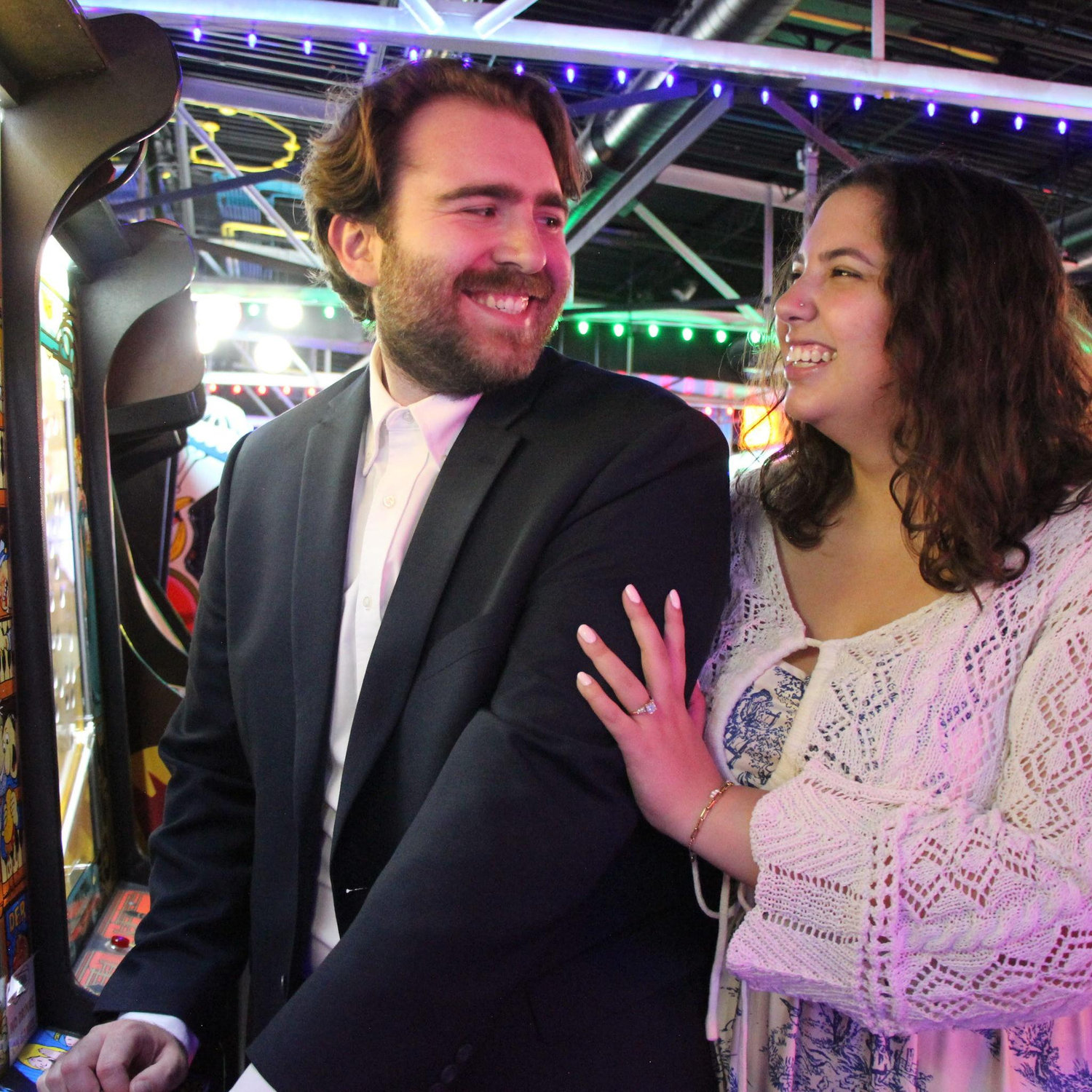 Christina's dad took sweet engagement pictures of Nick and Christina in Nashville at their favorite arcade