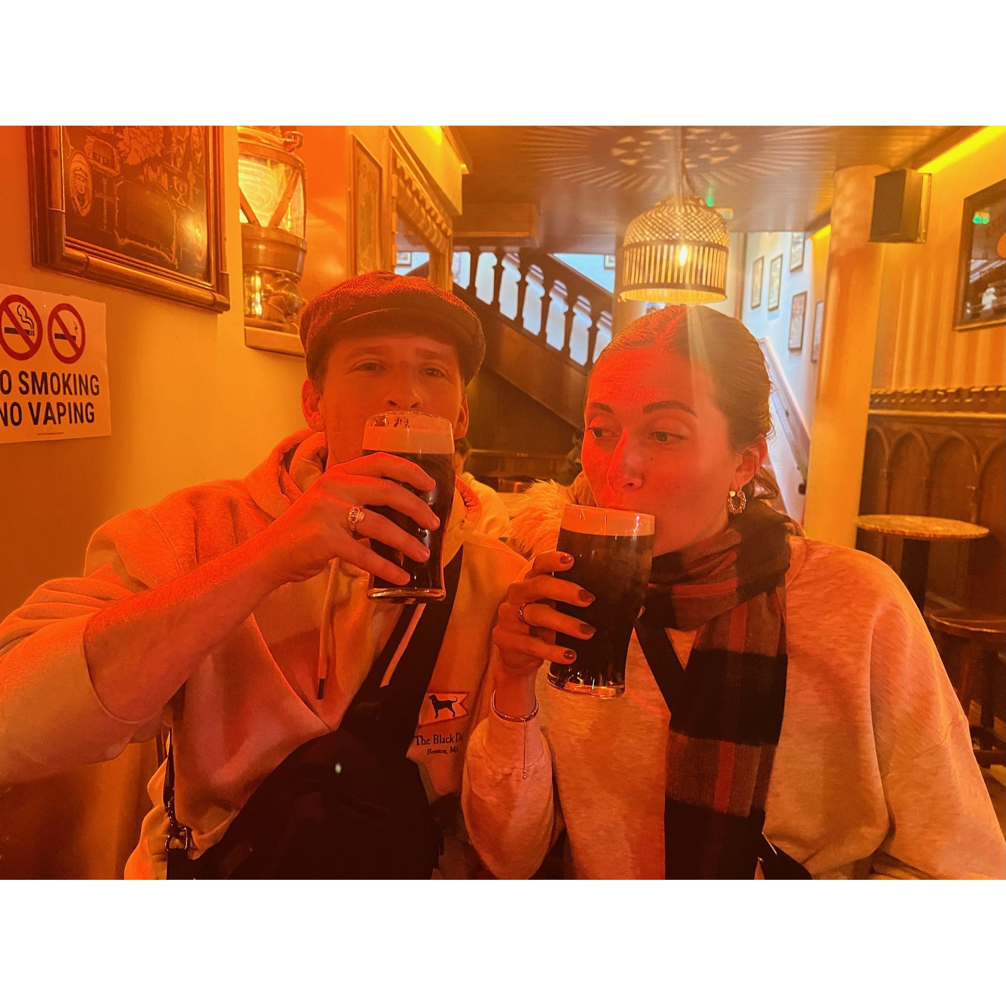 Pre-engagement Guinness in Galway
