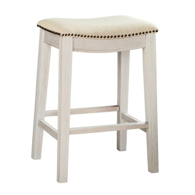 Bee & Willow™ Home Saddle Counter Stool in White Wash
