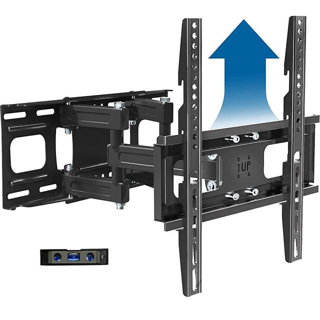 Full Motion TV Wall Mount Bracket Height Setting Dual Swivel Articulating Arms Extension Tilt Rotation, JUSTSTONE Fits Most 26-65 Inch LED, Flat&Curved TVs, Max VESA 400x400mm and Holds up to 121lbs