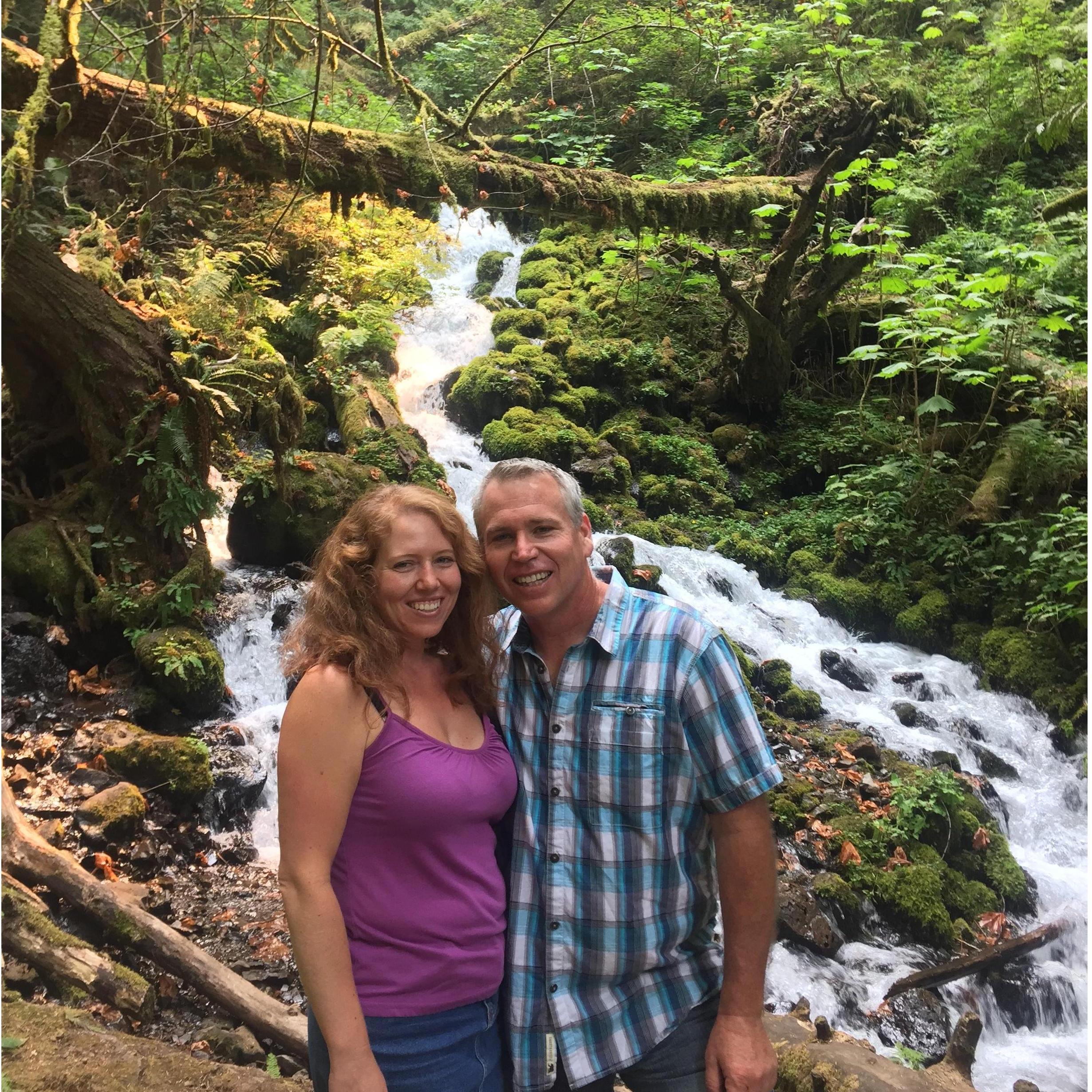 Hiking at Wahkeena Falls.
