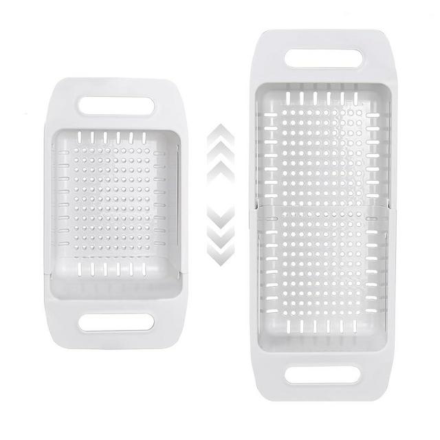 VECELO Expandable Over the Sink Colander Strainer Basket, Kitchen Strainers and Colanders for Washing Vegetables and Fruits, Draining Cooked Pasta, Drying Dishes, Gray