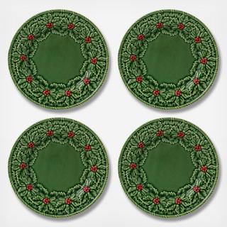 Holly Dessert Plate, Set of 4