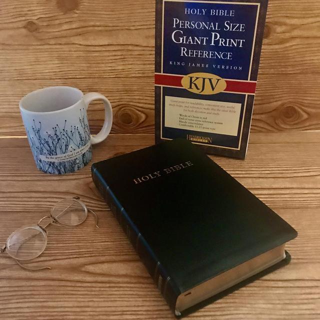 PERSONALIZED KJV Personal Size Giant Print Reference Bible Bonded Leather Custom Imprinted,