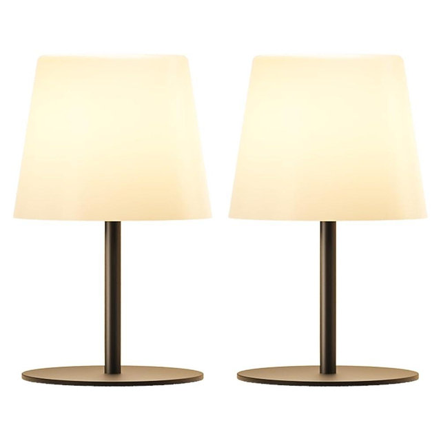 EZVALO Outdoor Cordless Table Lamp, IP65 Waterproof 4500mAh Rechargeble Shower Lamp, Dimmable Touch Lamp, LED Night Light Lamp for Bathroom Patio Camping Restaurant Home 2 Pack(Black)