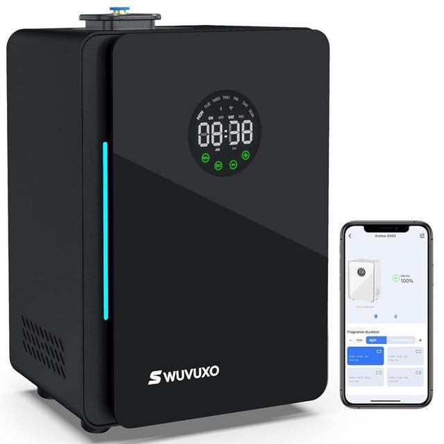 Hotel Scent Diffuser with Power Cold Air Technology, Aroma Scent Air Machine for Home, HVAC Scent Diffuser Cover Up to 3000 Sq. Ft | Commercial Waterless Aromatherapy Diffuser for Large Room - Black